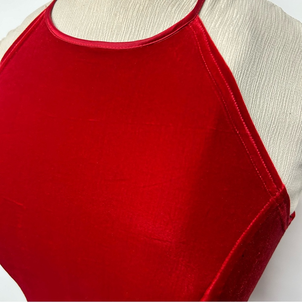 90s red velour floor-length gown π₯ - Picture 3 of 3